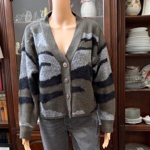 Cozy Black and Gray Women's Cardigan